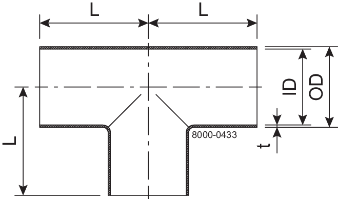 TEE 63.5-POL-316L - BS4825