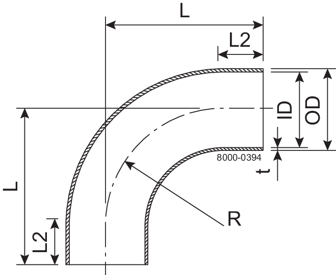 BEND 90 BL DN150 HSF2 1.4307 - DIN 11852