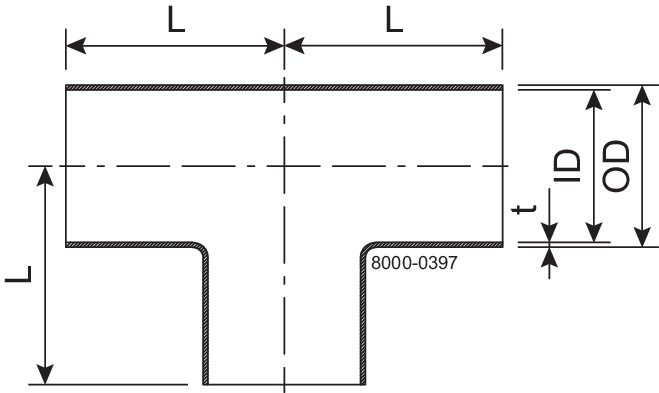 TEE TS DN200 HSF2 1.4404 - DIN 11852