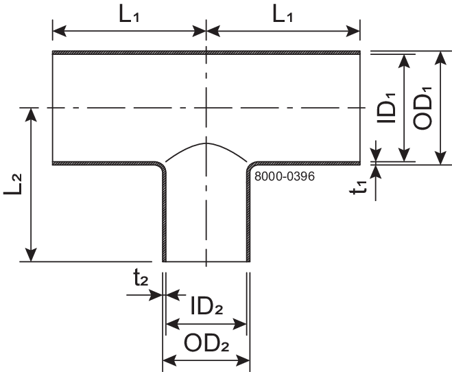 TEE RTS DN50/40 HSF3 1.4404 - DIN 11852