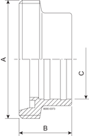 MALE C DN100 HSF0 1.4307 - DIN 11851