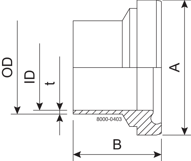 LINER BS DN65 H3 1.4307 - DIN 11853-1