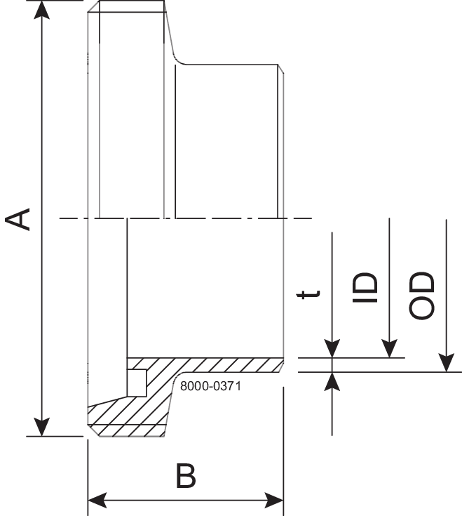 MALE LONG DN65 B 1.4404 - DIN FOR INCH