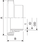 MALE LONG DN32 B 1.4301 - DIN FOR INCH