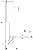 MALE SHORT DN65 ID=1.6 1.4404 - DIN FOR INCH