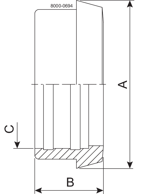 LINER EXP DN50 1.4301 - DIN FOR INCH