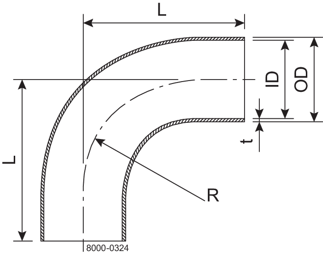 BEND 90 EXP DN32 HSF3 1.4307 - FIT TO DIN