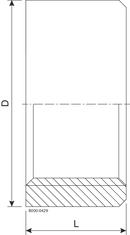 HALF SOCKET  1/4"  1.4404 - FIT TO DIN