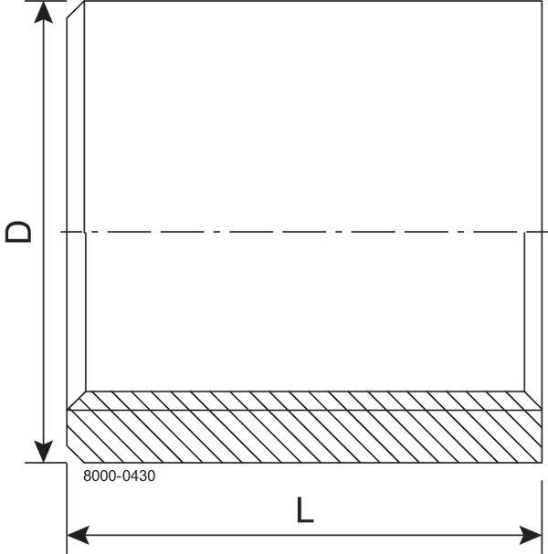 SOCKET  1.5"  RG 1.4404 - FIT TO DIN