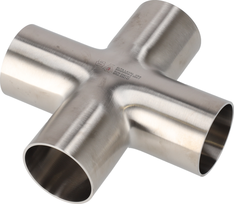 B9WWWW-1 1/2-304-7 - WELD CROSS, POLISHED ID/OD