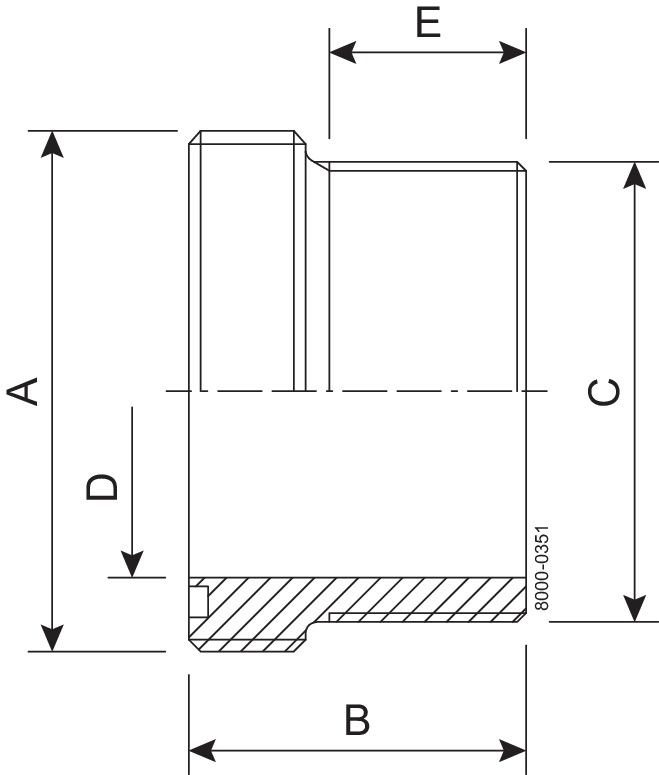 ADAPTER SMS 63.5-304L - ADAPTER MALE SMS/BSP-ISO2037