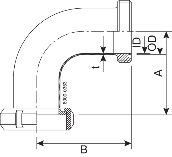 BEND LINER/MALE 76.1-SB-304L - ISO2037