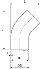 BEND 45-BL-63.5-HSF3-1.4404