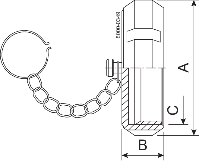 END CAP W. CHAIN 51-SB-304L - ISO2037