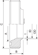 RED. MALE PART 63.5-38-316L - SMS