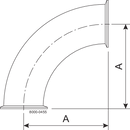 B2CMP-1 1/2-304-7. - 90-TRI-CLAMP BEND, POL'D ID/OD
