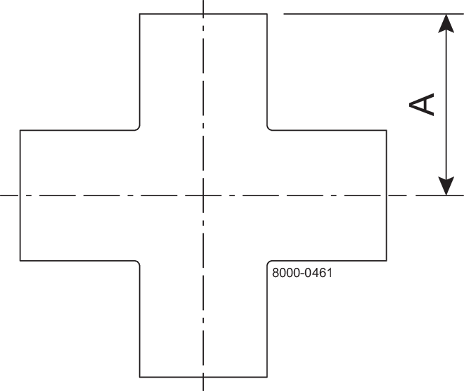 B9WWWW-2-304-7 - WELD CROSS, POLISHED ID/OD