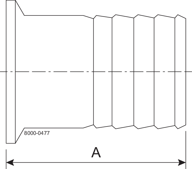 14MPHR-2 1/2 X 2 1/2-304-7 - TC X RUBBER HOSE ADAPTER