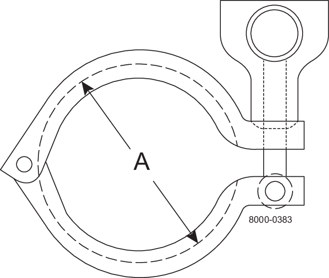 A13MHM-1/2-3/4-S-304 - SINGLE HINGE CLAMP 0.5 & 0.75"