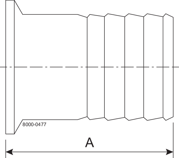 14MPHR-3/4 X 1/4-316L-PL - TC X RUBBER HOSE 20RA