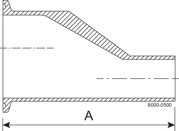 B32MS-3/4 X 1/2-316L-PL - BPE EccRed-TCxWeld 20Ra, SF1